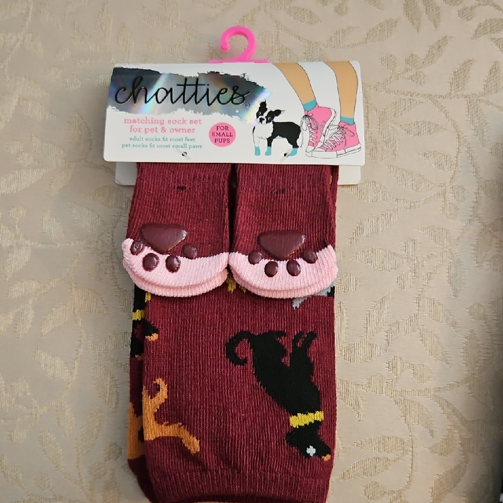 Chatties Maroon Pet and Owner Matching Socks